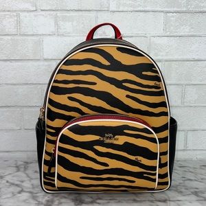 Coach Court Backpack With Tiger Print